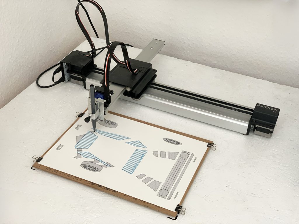 Penplot Karlsruhe AxiDraw V2 Live Drawing Sessions on Twitch @blocknde